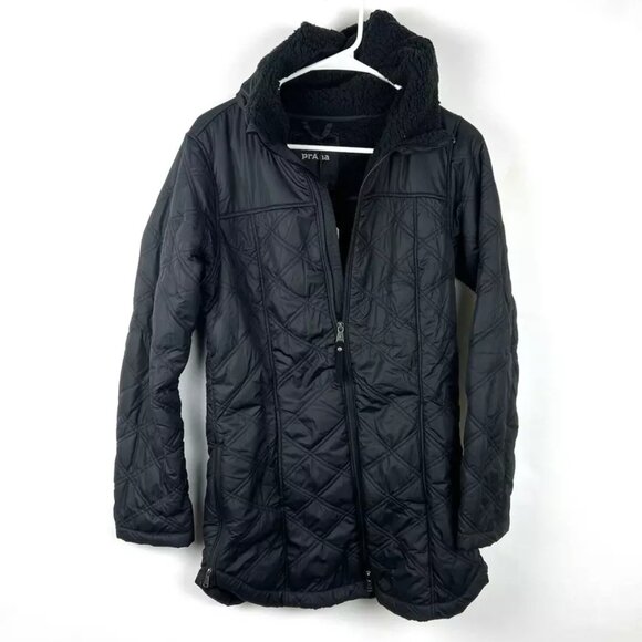 Prana Women’s Esla Black Hooded Coat Size Small